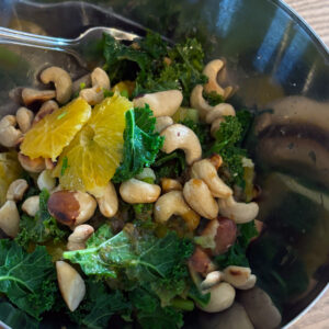 kale salad with oranges and nuts